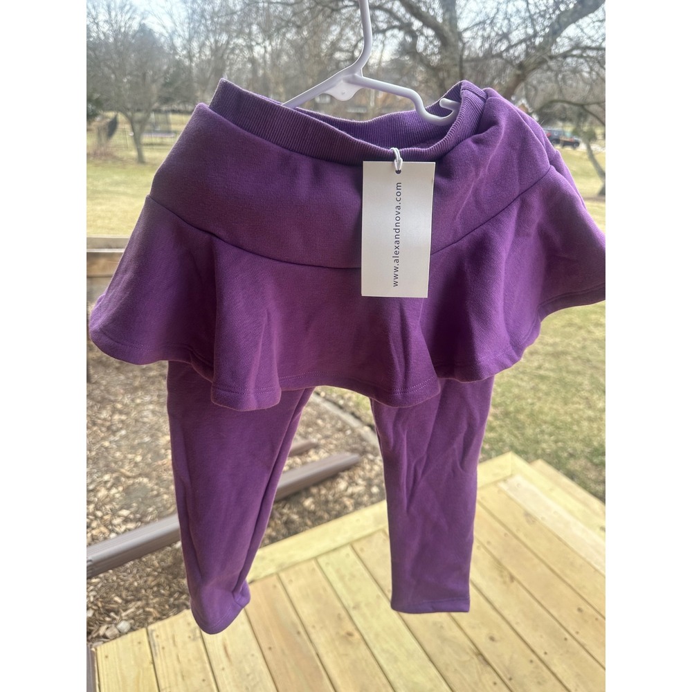 NEW Alex + Nova Sabrina Plush Skirt Cotton Fleece Lined Skirt Leggings | SZ 4T